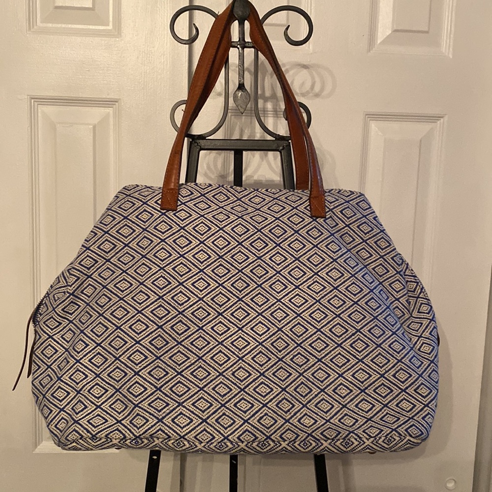 Street Level Anchorage Blue Diamond Printed Tote